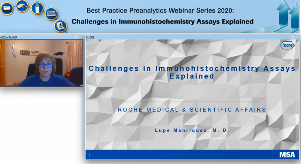 Screenshot of challenges in immunohistochemistry assays explained talk